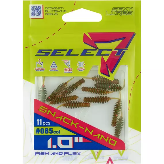 Силікон Select Snack Nano 1" #085 (11шт/уп), Довжина силікону: 1" (2.54 см), Колір силікону: 85, фото , изображение 2